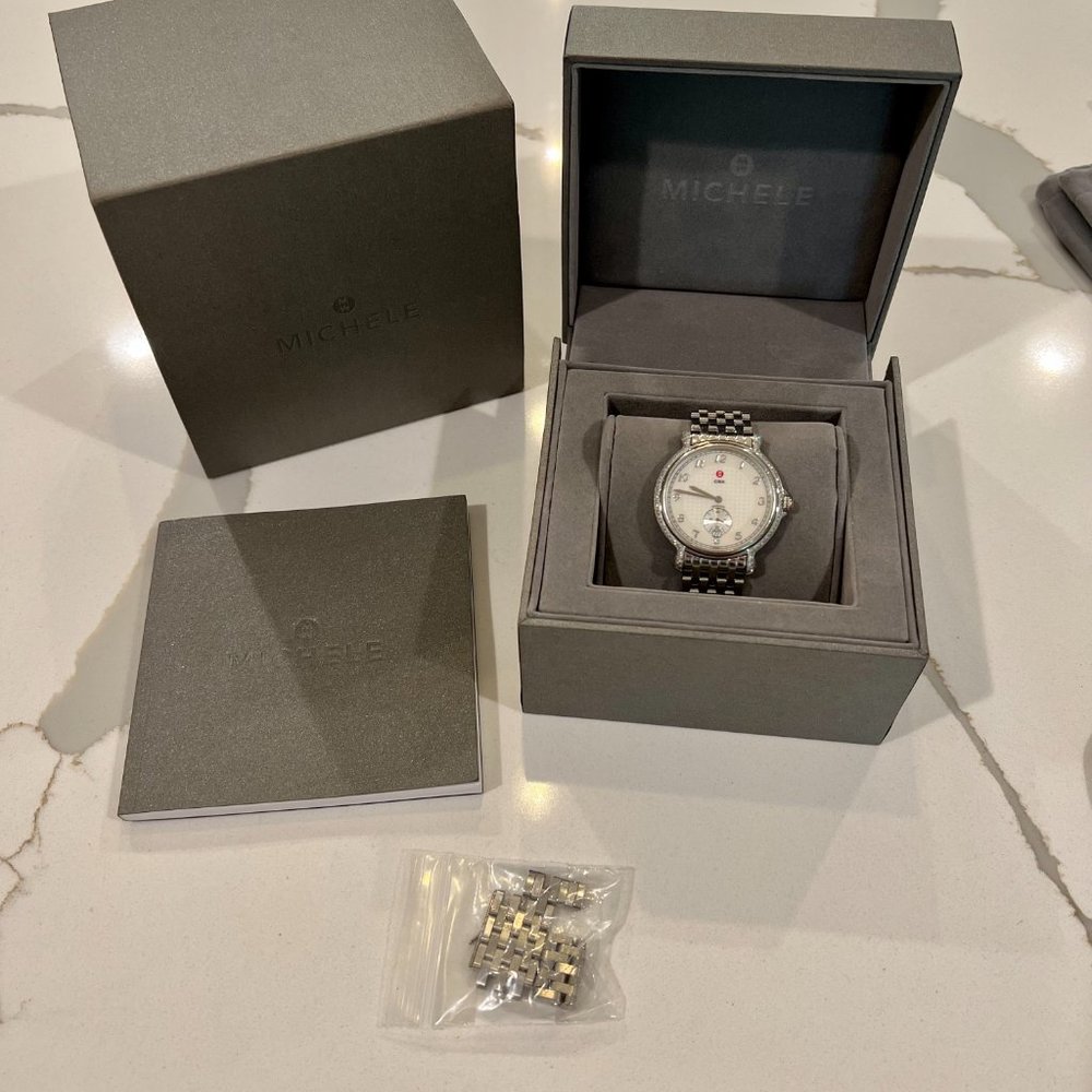 Michele CSX Watch - 94 diamonds w/ 17 extra bands!! - Picture 3 of 5